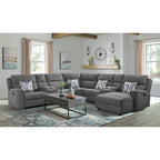 Connery-Sectional-Armless-Chair-with-Console-and-1-pillow-in-Pewter