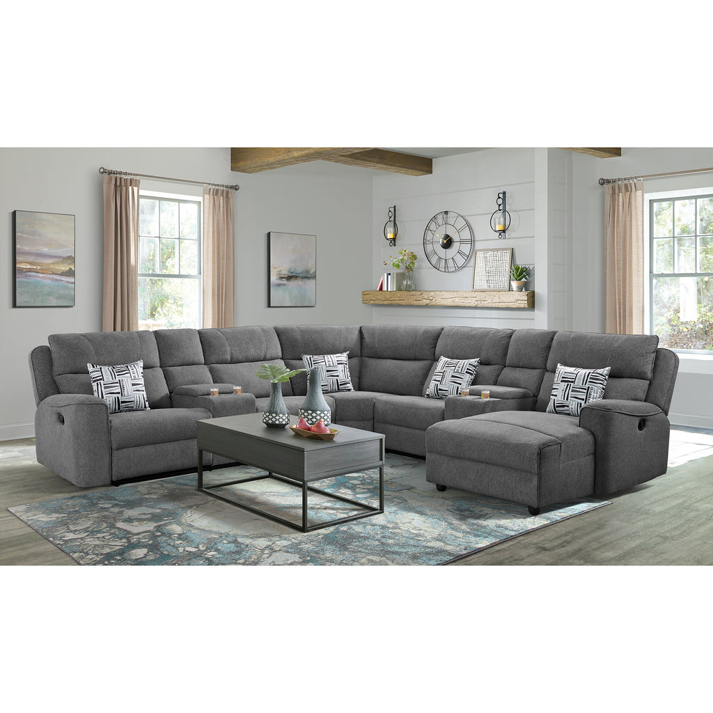 Connery-Sectional-LHF-motion-Loveseat-with-Console-and-1-pillow-in-Pewter