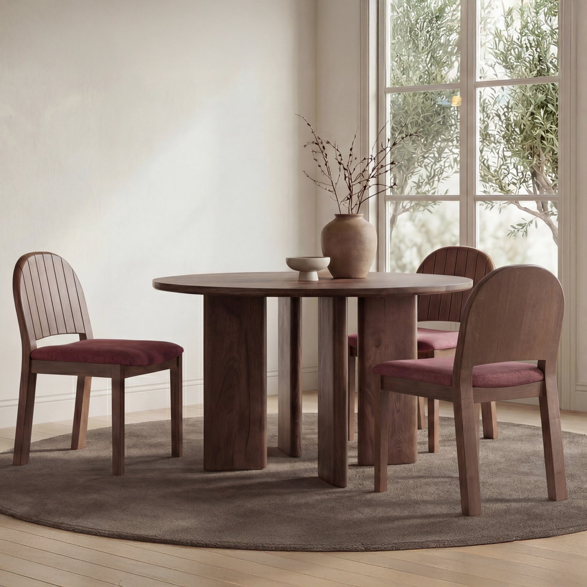 Lia Round Dining Table Dark Brown