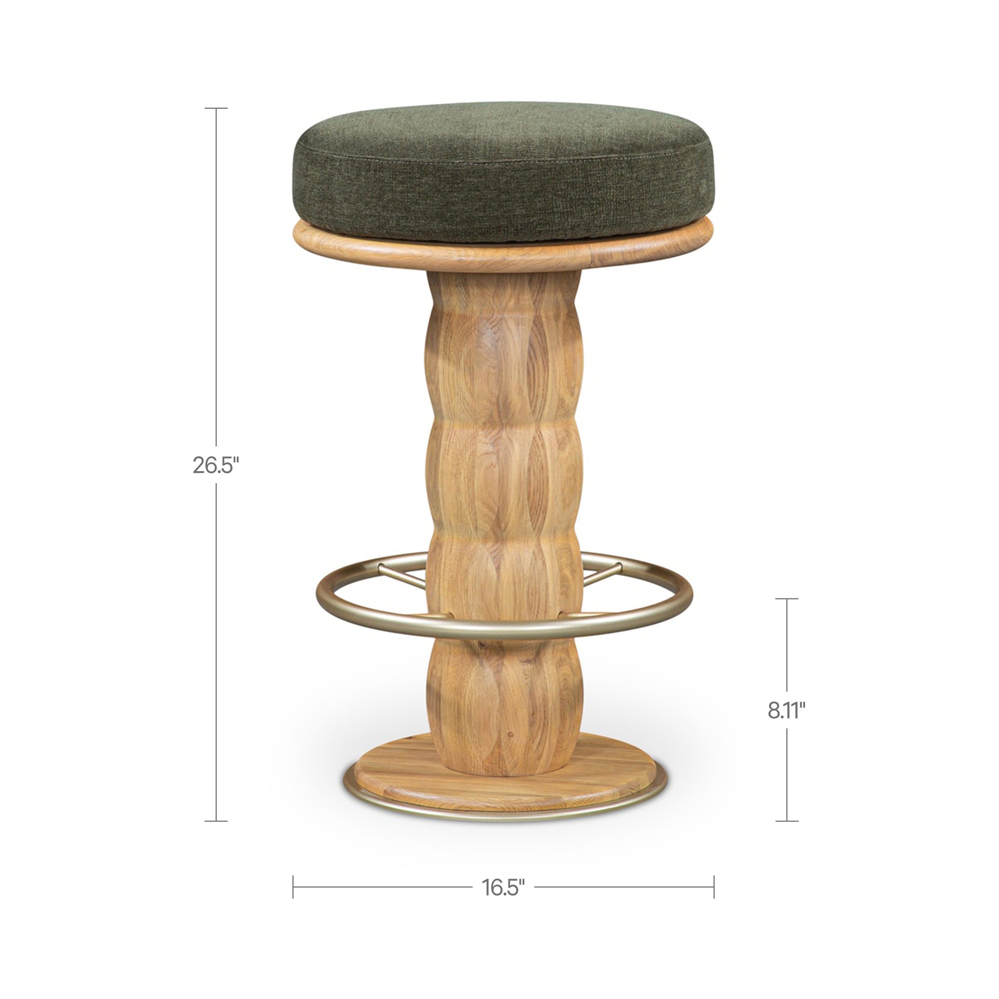 Nio Swivel Counter Stool  Dark Green