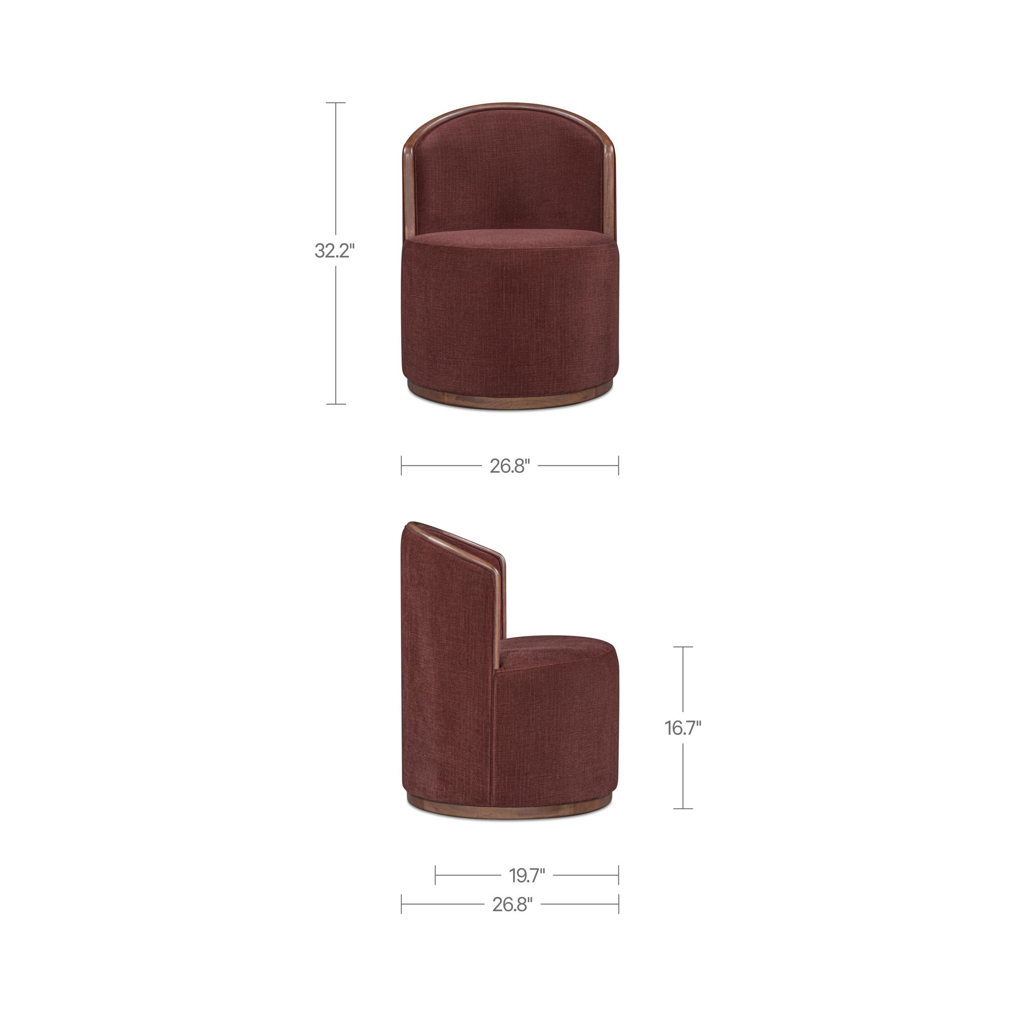 Rossi Swivel Dining Chair Berry