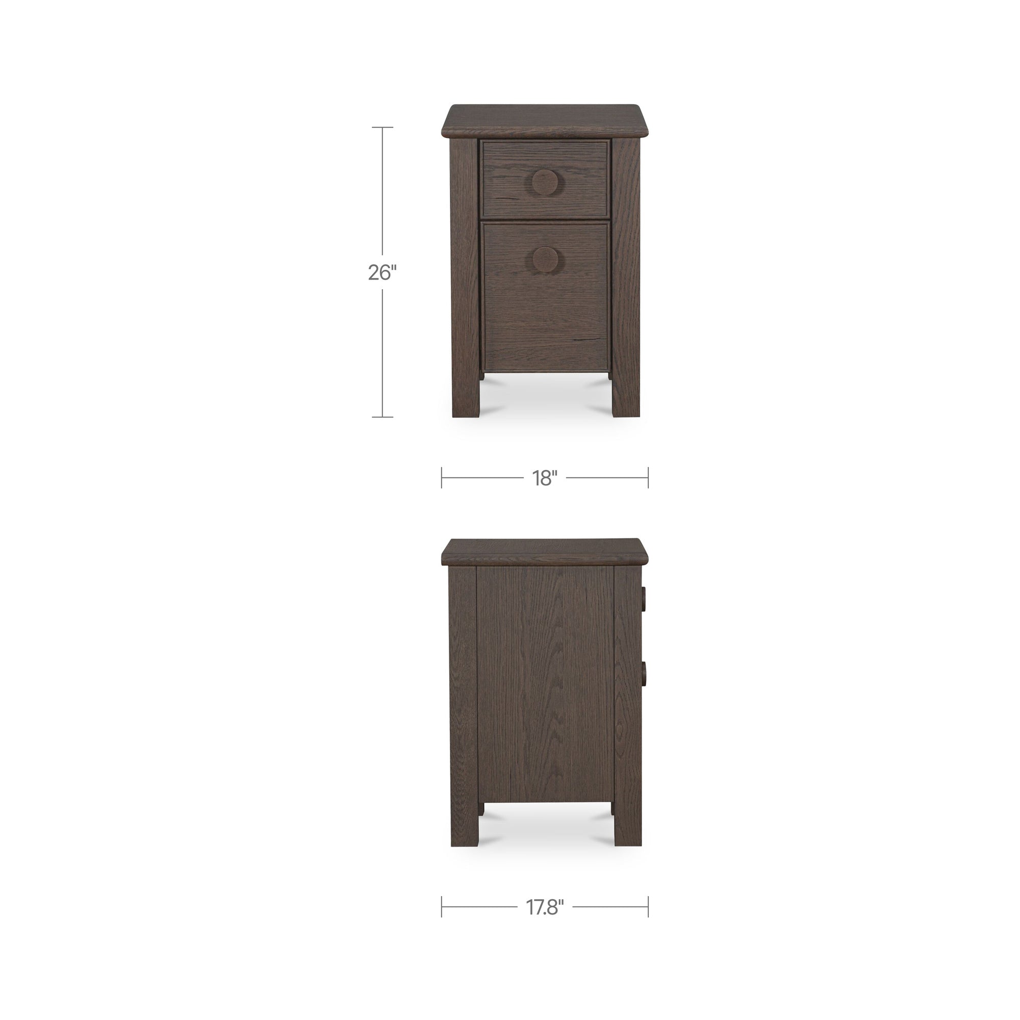 Loren Small Nightstand Dark Brown