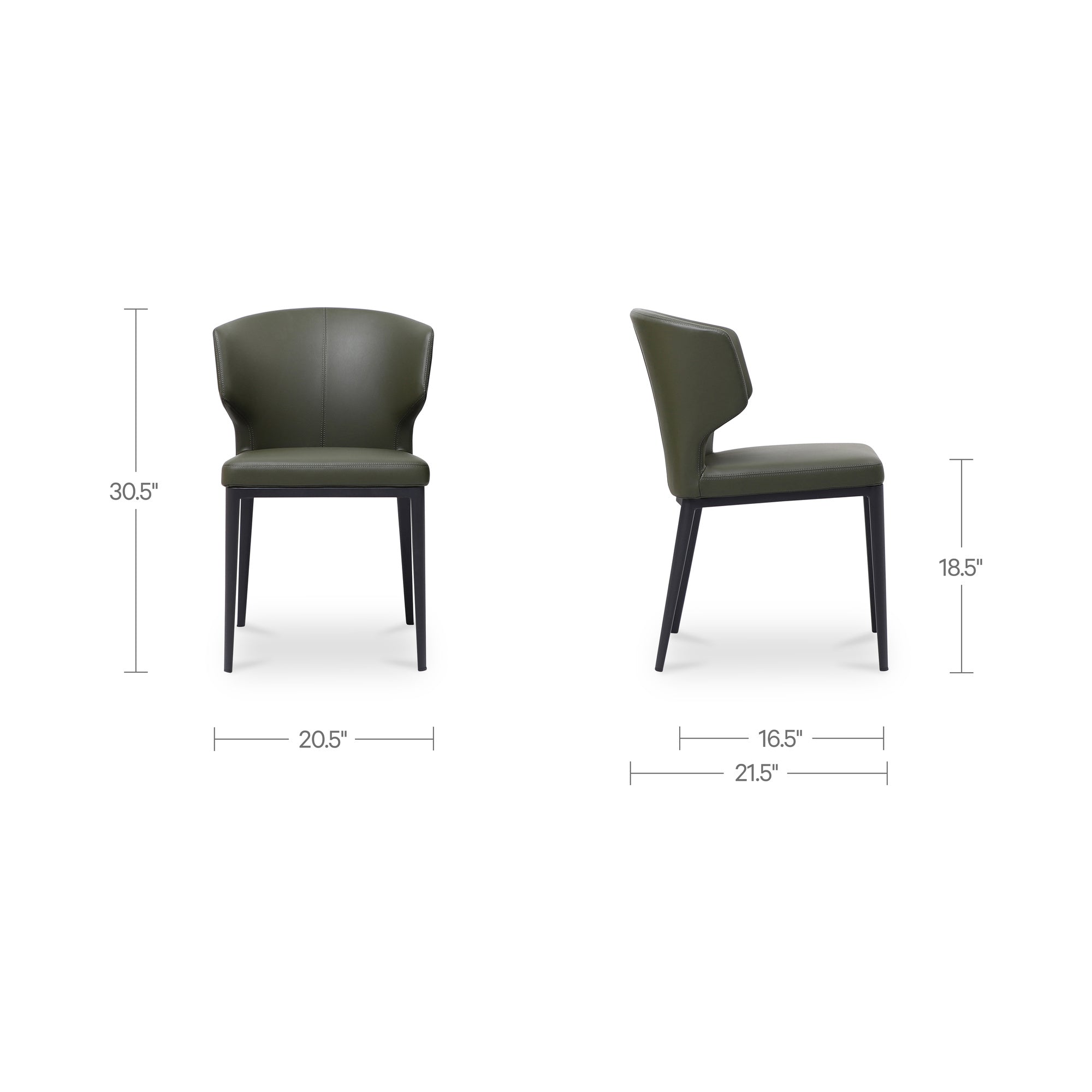 Delaney Dining Chair Dark Green-Set of Two