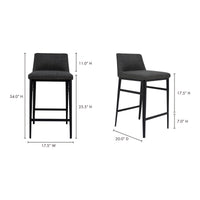 Baron Counter Stool Charcoal Grey
