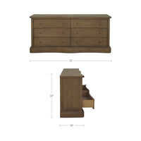 Clarence 6 Drawer Dresser Warm Brown