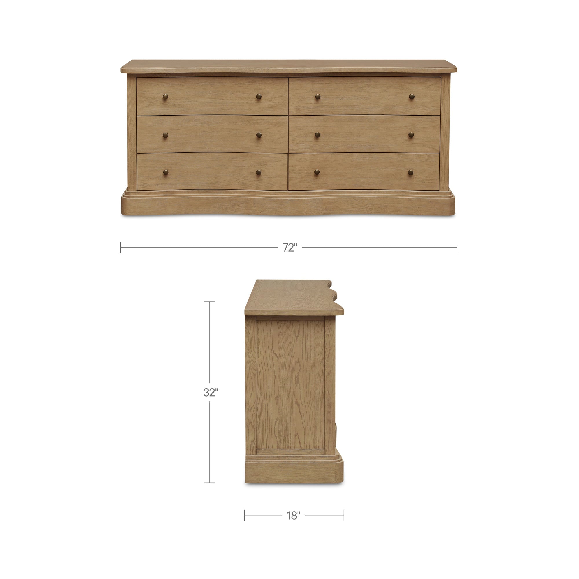 Clarence 6 Drawer Dresser Natural