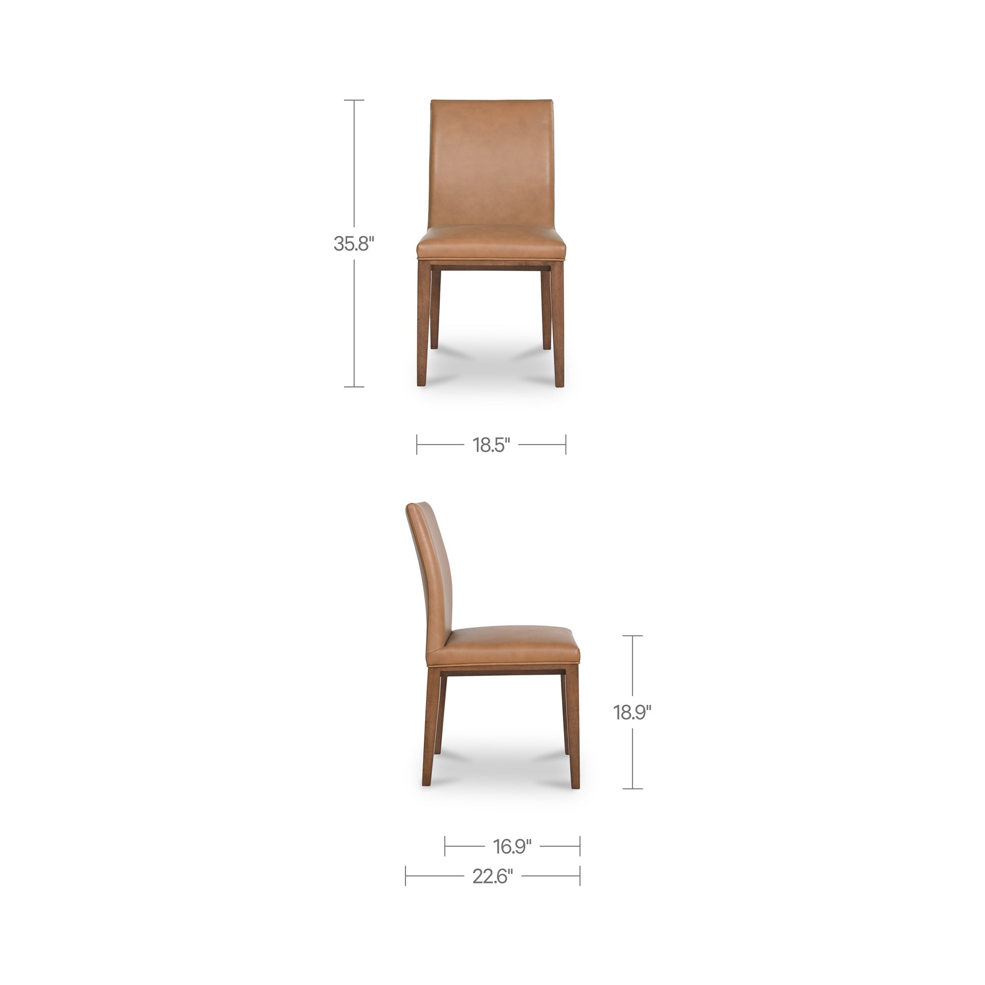 Frankie Dining Chair Tan Leather-Set Of Two