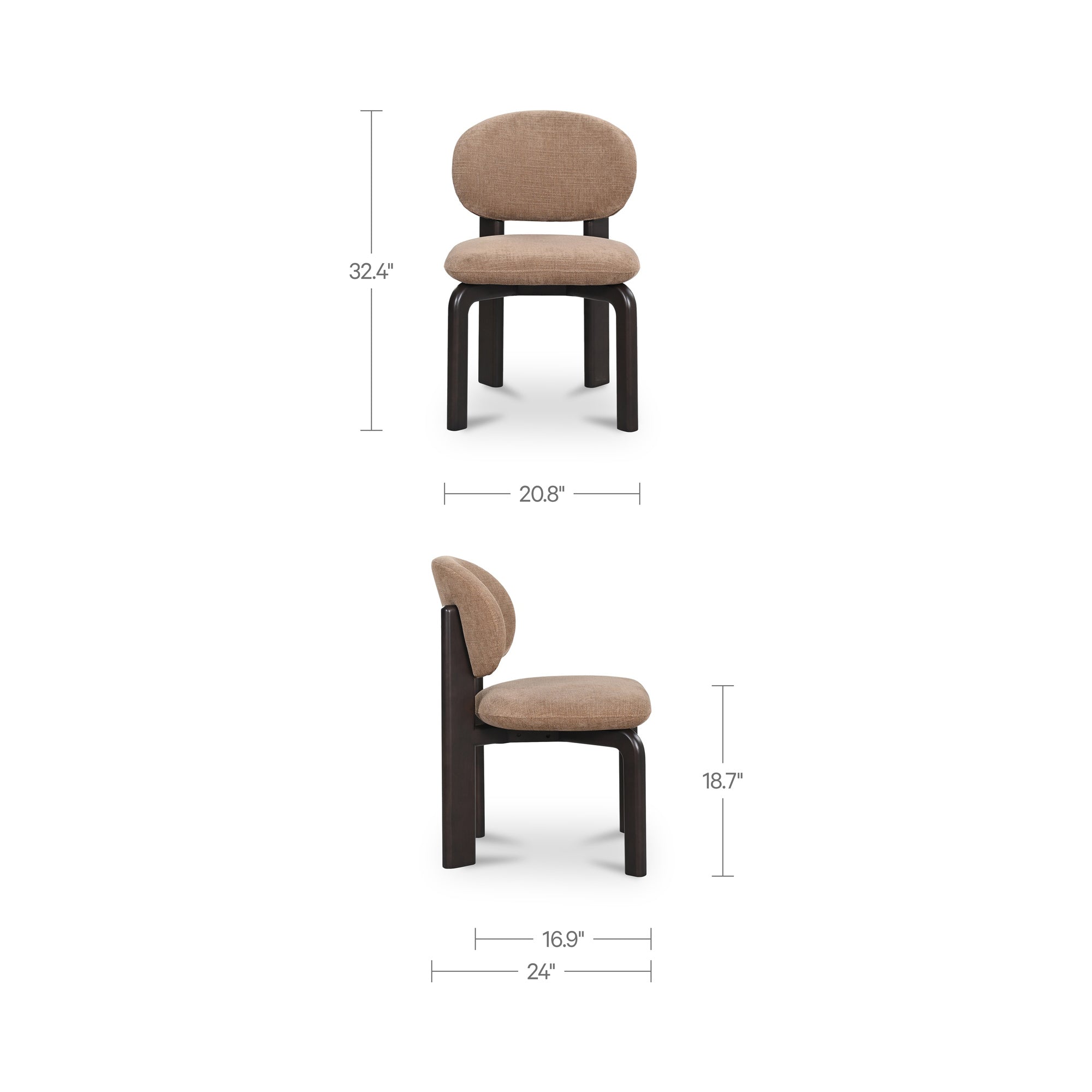 Sami Dining Chair Brown Set Of Two
