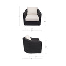 Bodhi Outdoor Swivel Accent Chair  Charcoal