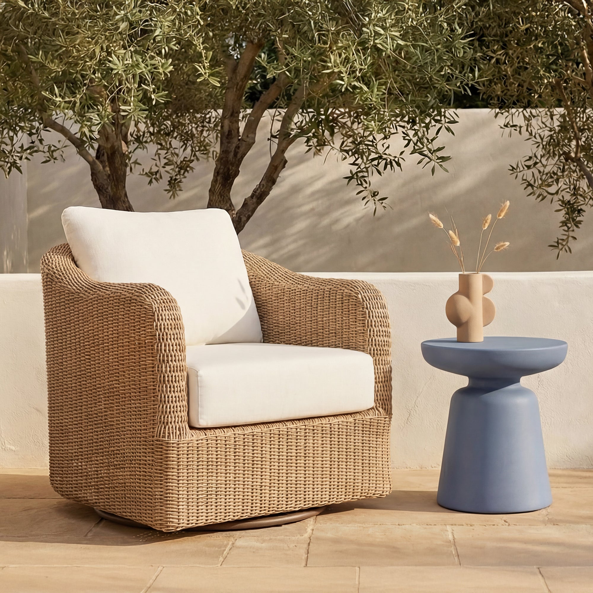 Bodhi Outdoor Swivel Accent Chair Natural