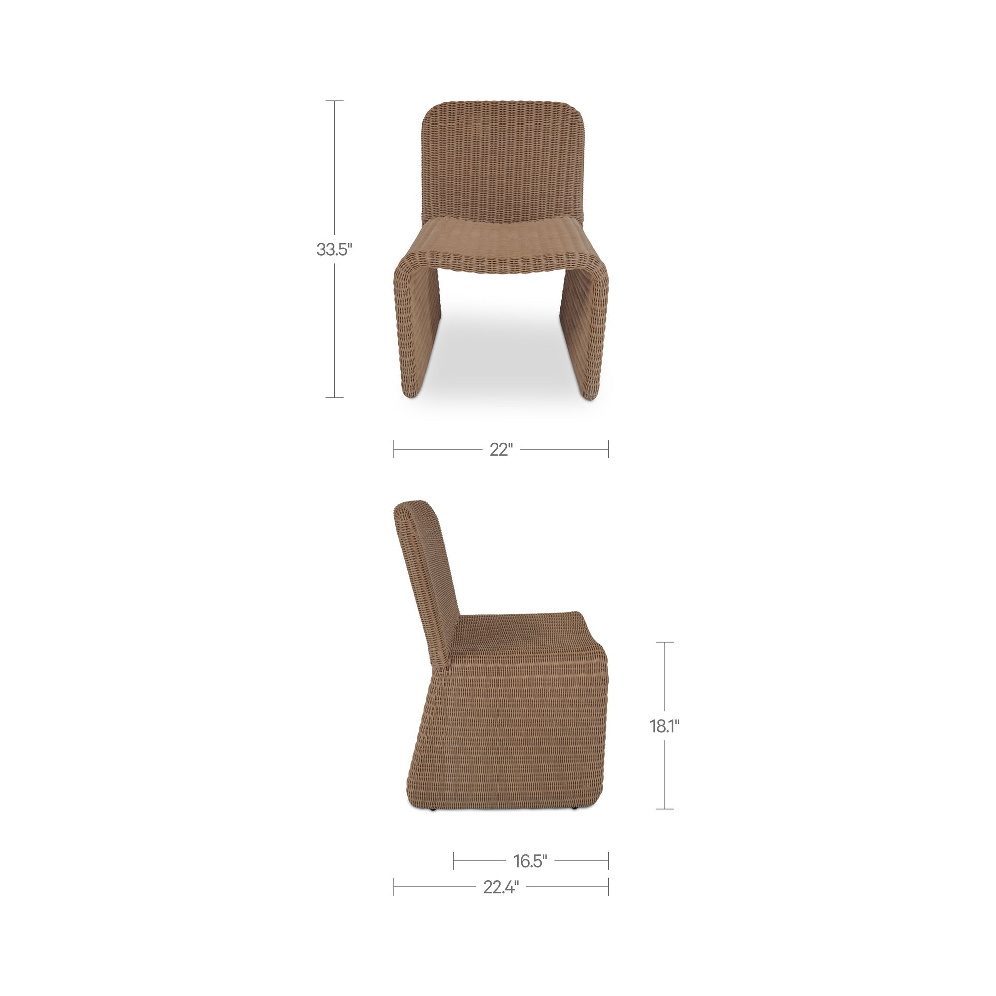 Ella Outdoor Dining Chair Natural-Set of Two