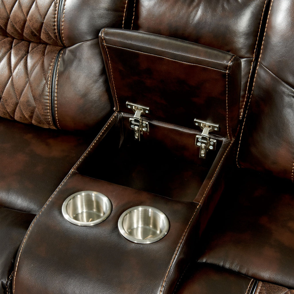 El-Camino-Power-Motion-Loveseat-with-Power-Headrest,-Console-in-Marietta-Brown