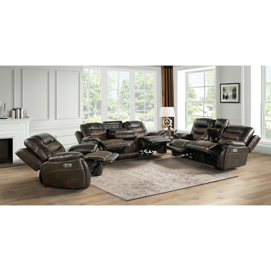 El-Camino-Power-Motion-Sofa-with-Power-Headrest,-Power-strip-and-Dropdown-Table-in-Marietta-Brown