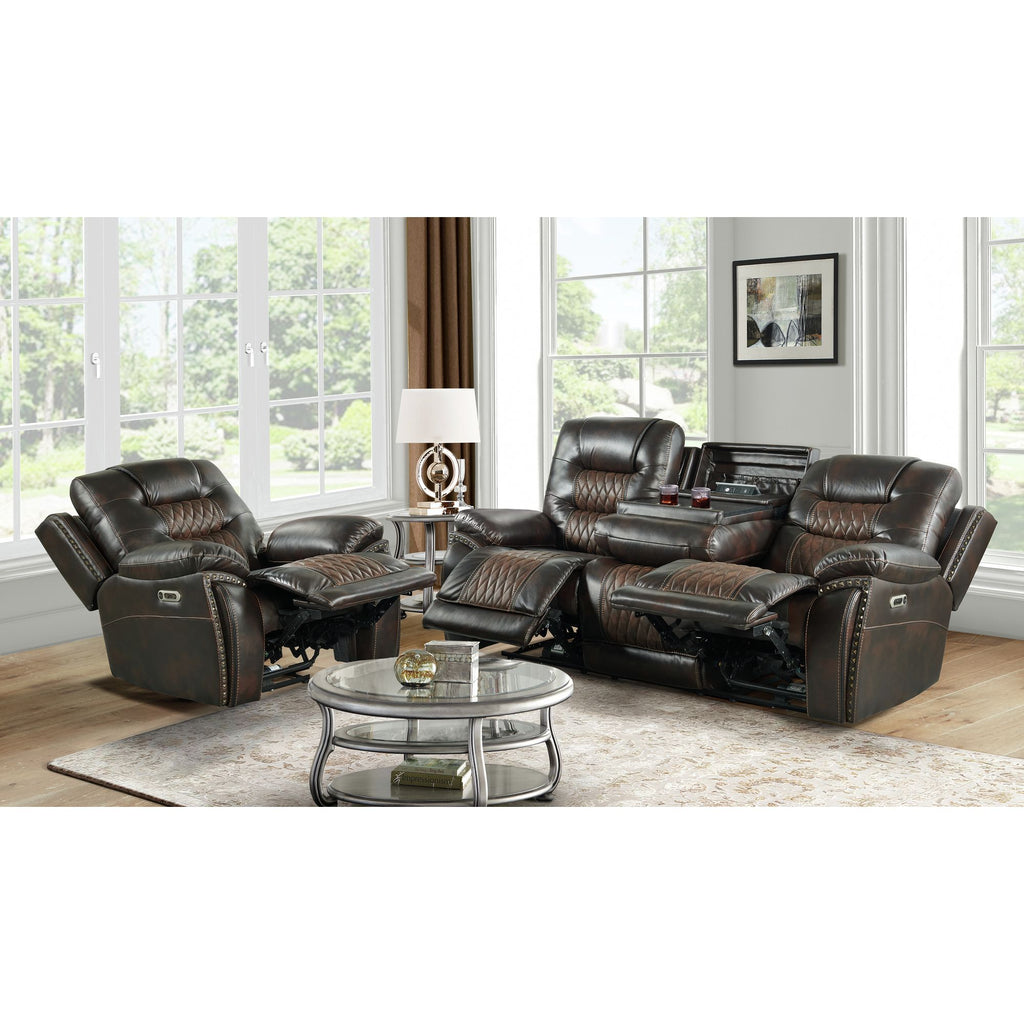 El-Camino-Power-Motion-Sofa-with-Power-Headrest,-Power-strip-and-Dropdown-Table-in-Marietta-Brown