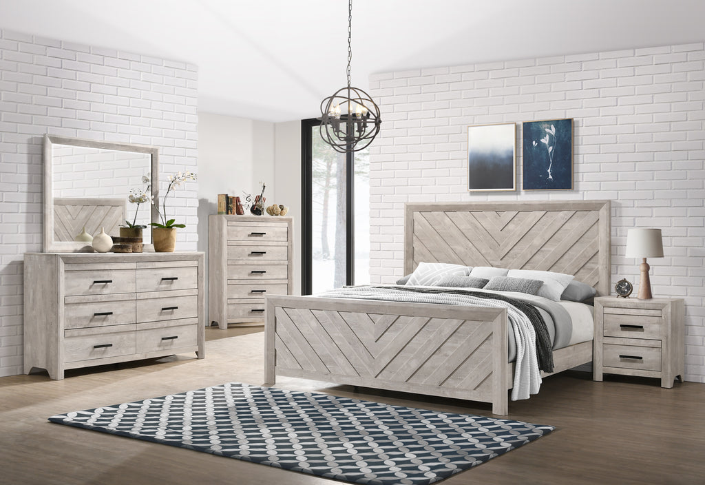 Ellen Queen Panel 5-piece Bedroom Set in White