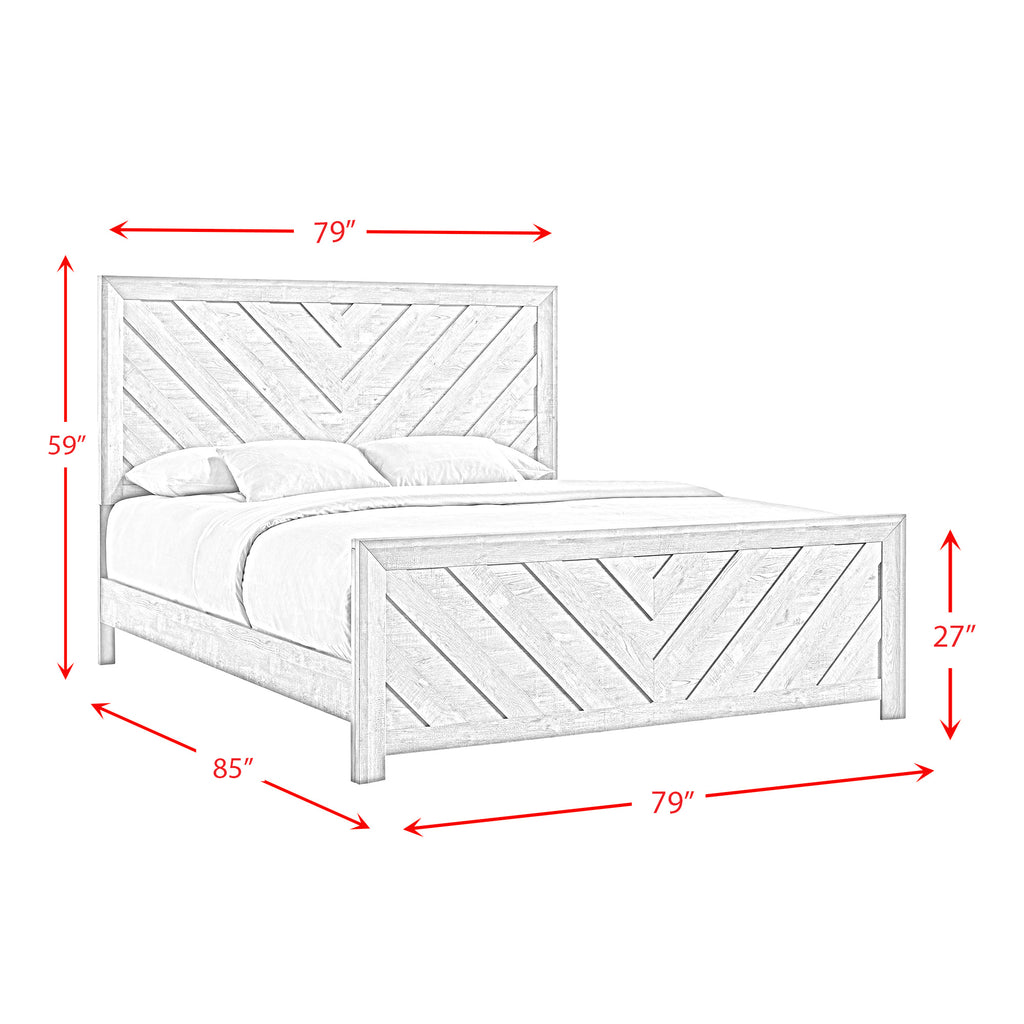 Ellen King Panel 3-piece Bedroom Set in White