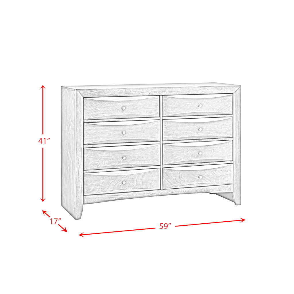 Emily 8 Drawer Dresser in Black