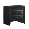 Emily 3 Drawer Nightstand in Black