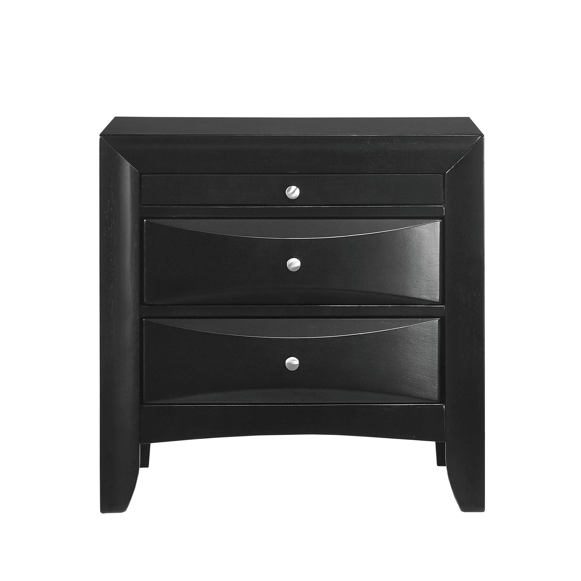 Emily 3 Drawer Nightstand in Black