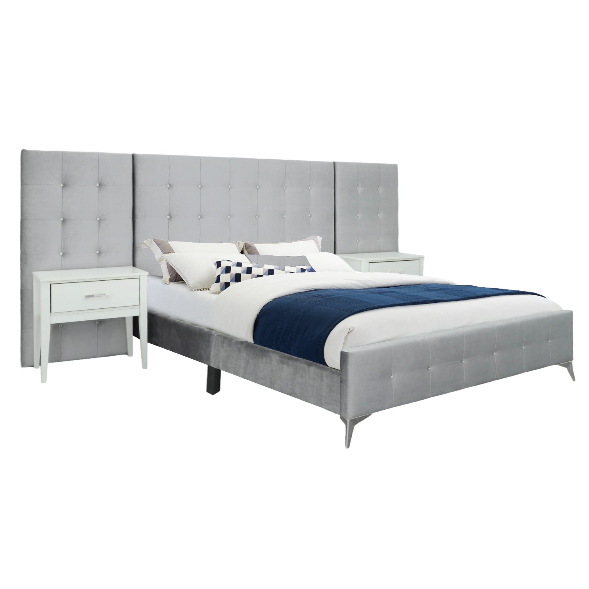 Emma-King-Bed-in-WL001-Silver-Grey-w/-2-End-Tables