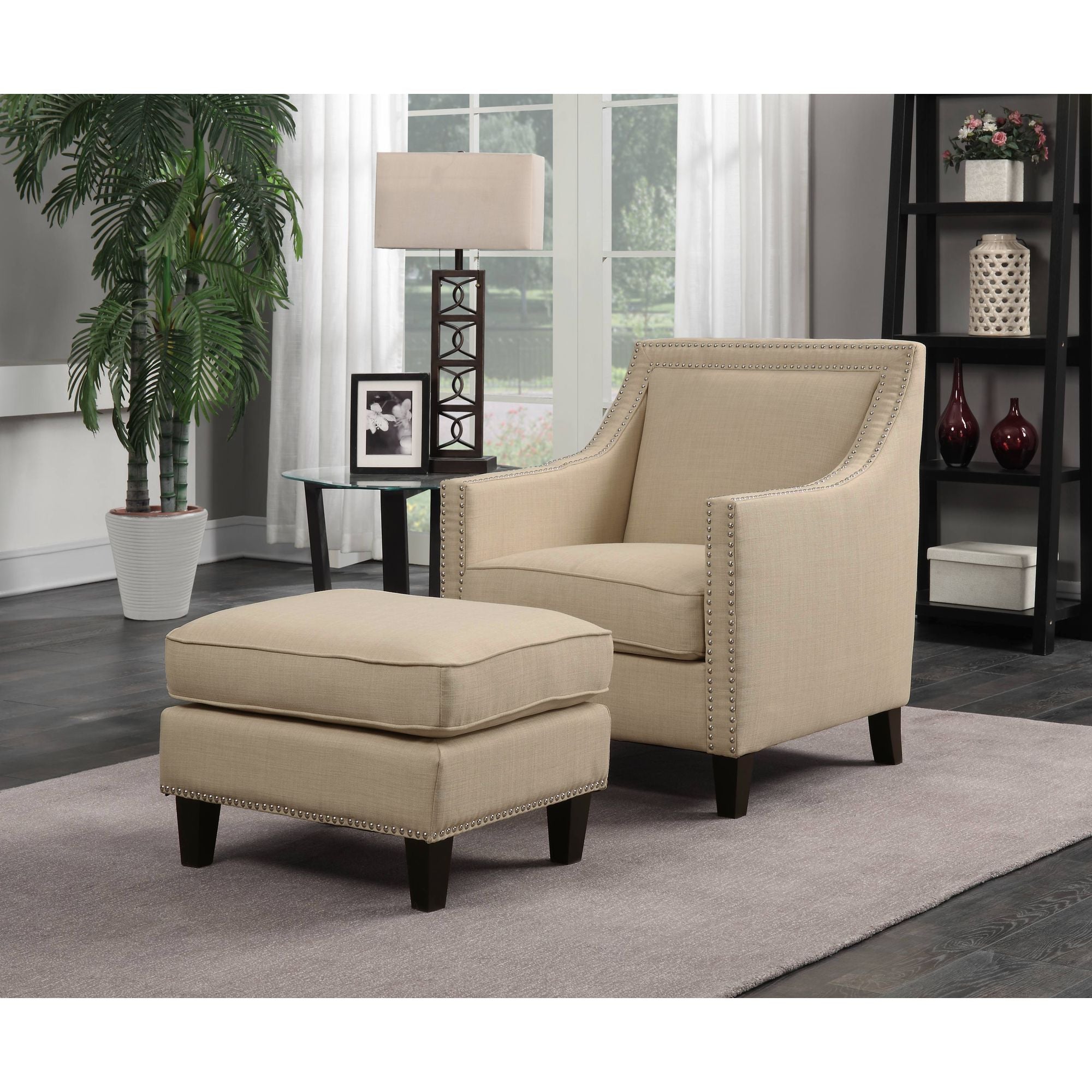 Erica-497-Ottoman-W/Chrome-Nail-Heirloom-Natural-(ISTA-3)