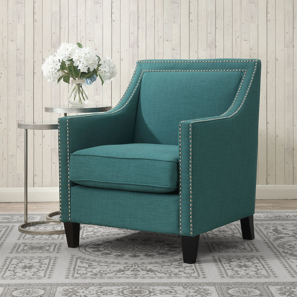 Erica-497-Chair-W/Chrome-Nails-Heirloom-Aqua/Teal-(ISTA-3)