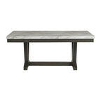 Everdeen Dining Table with White Faux Marble Top in Charcoal