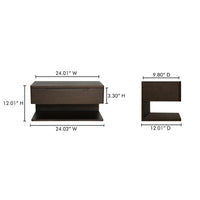Jonah Floating Nightstand Dark Brown