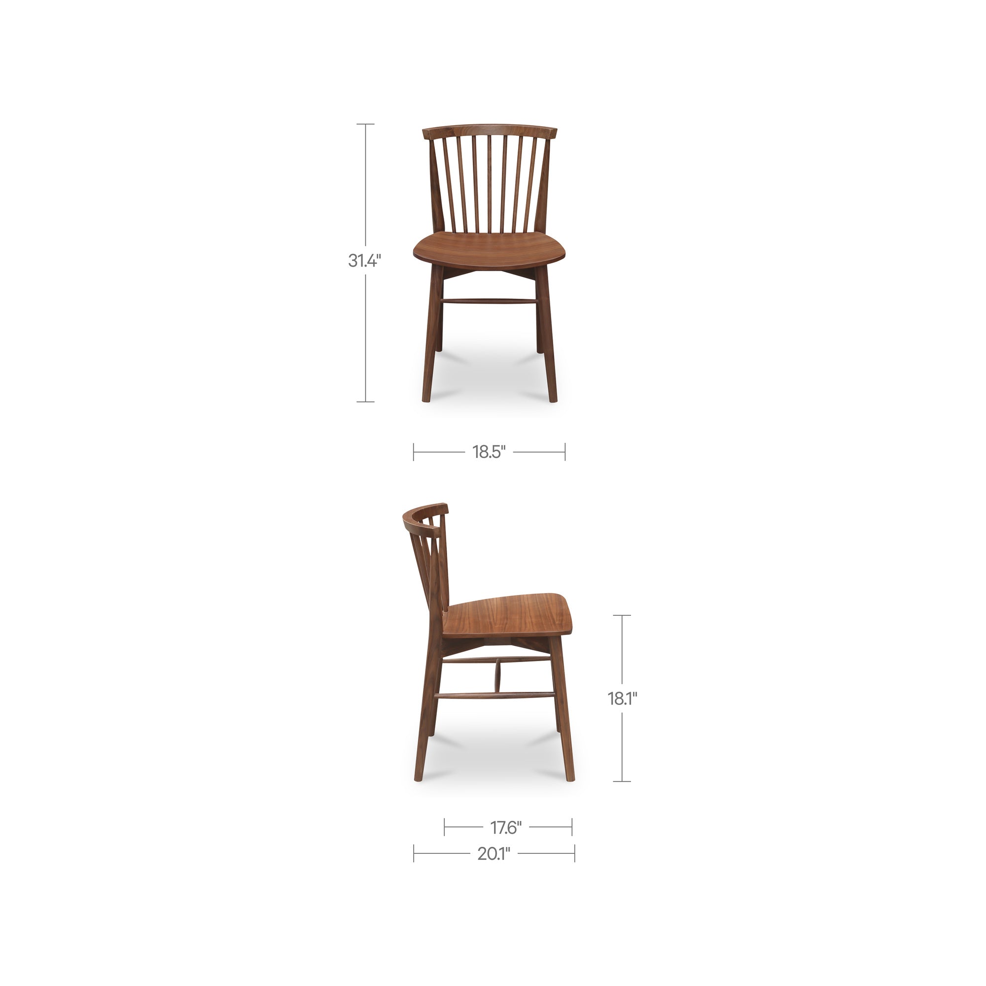 Marley Dining Chair Walnut-Set of Two