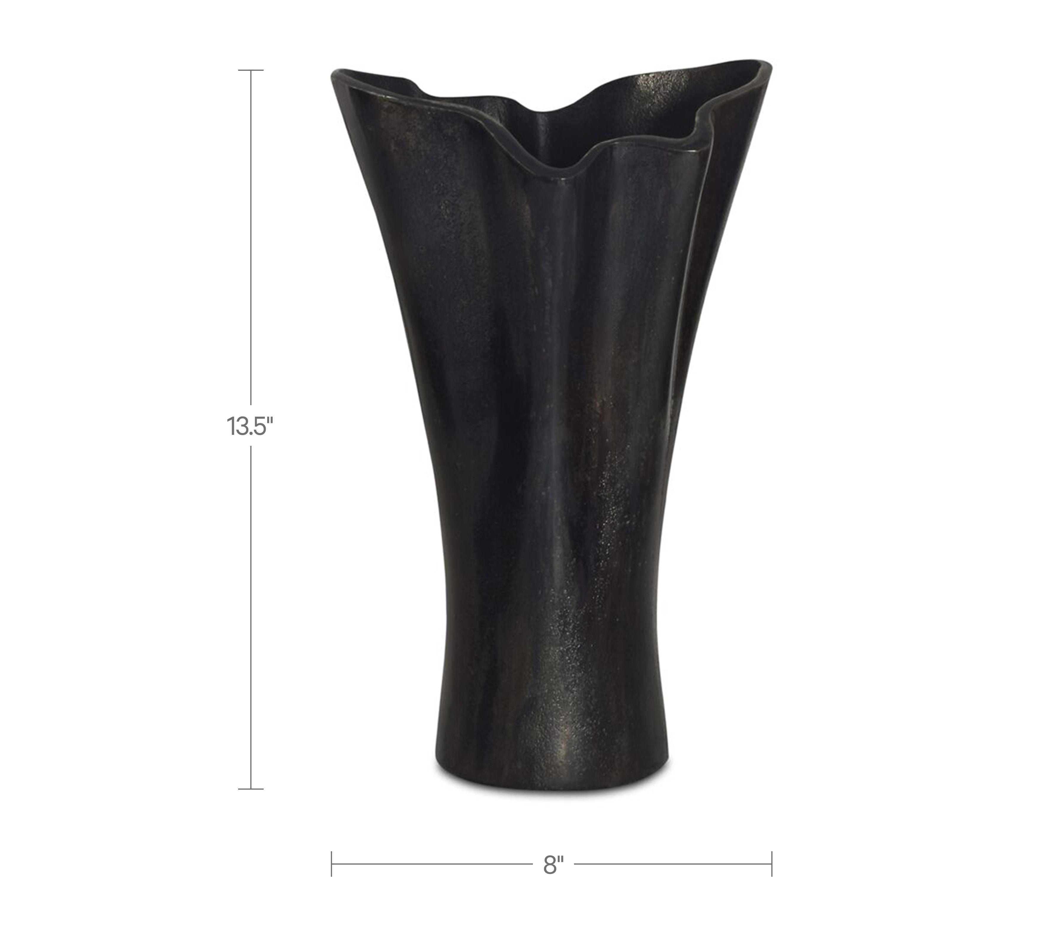 Yeri Cast Aluminum Vase Black