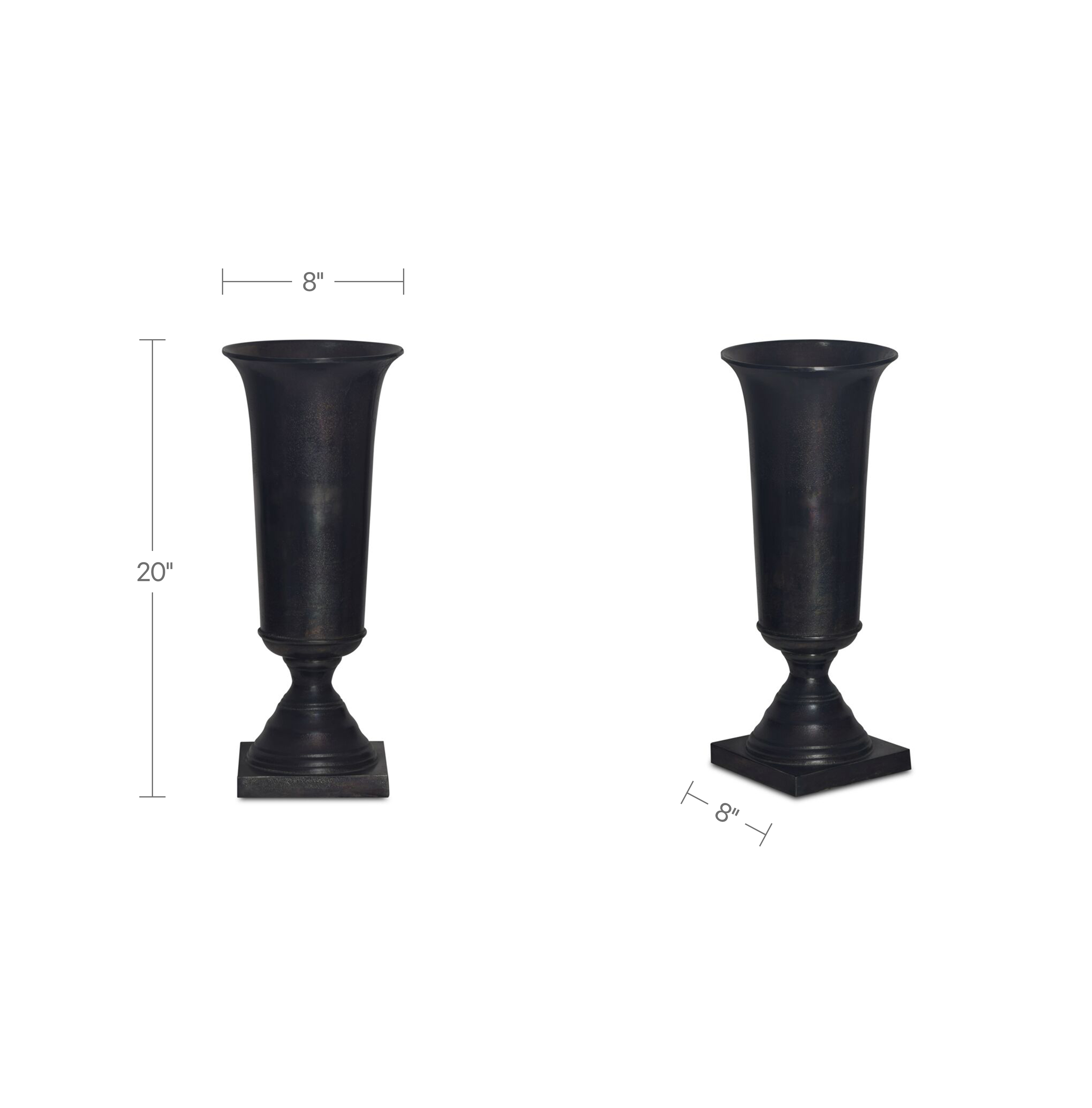 Cassia Cast Aluminum Vase Black