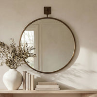 Cameo Mirror Aged Brass
