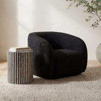 Faye Accent Chair Black Boucle