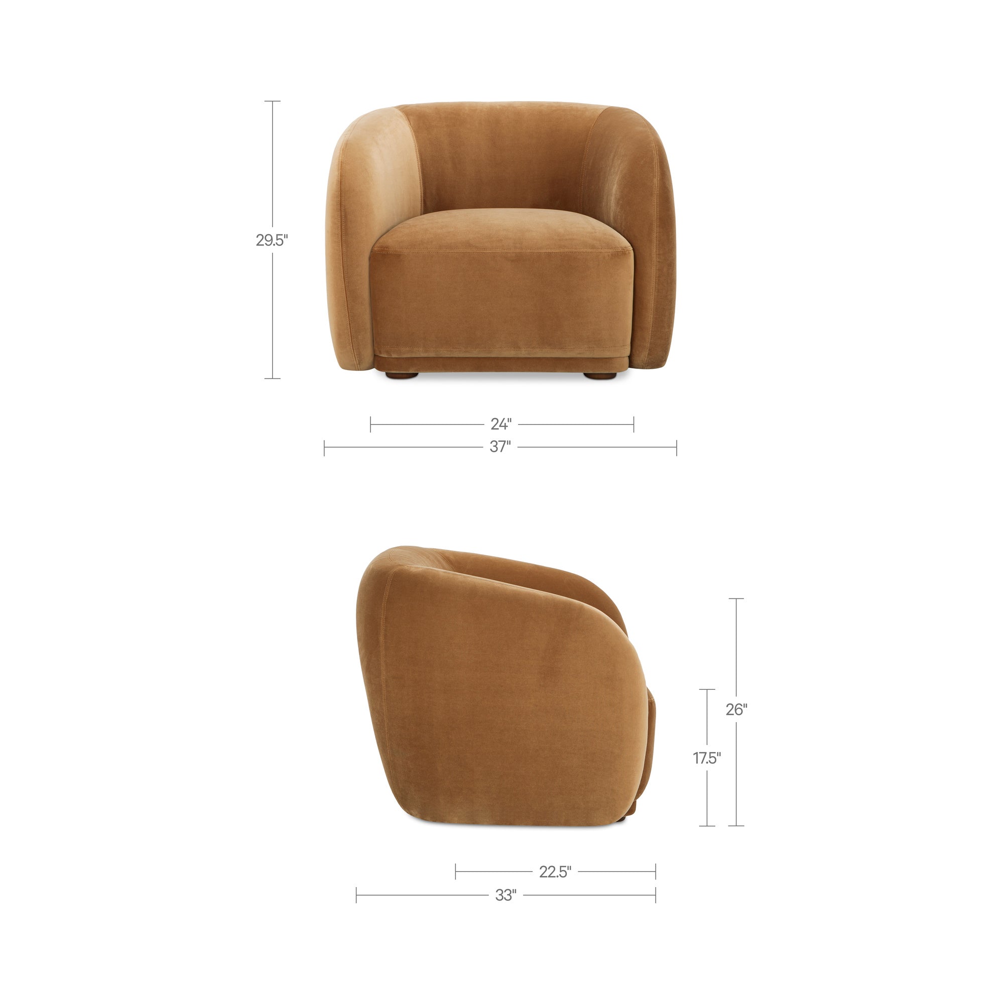 Faye Accent Chair Tan Faux Mohair