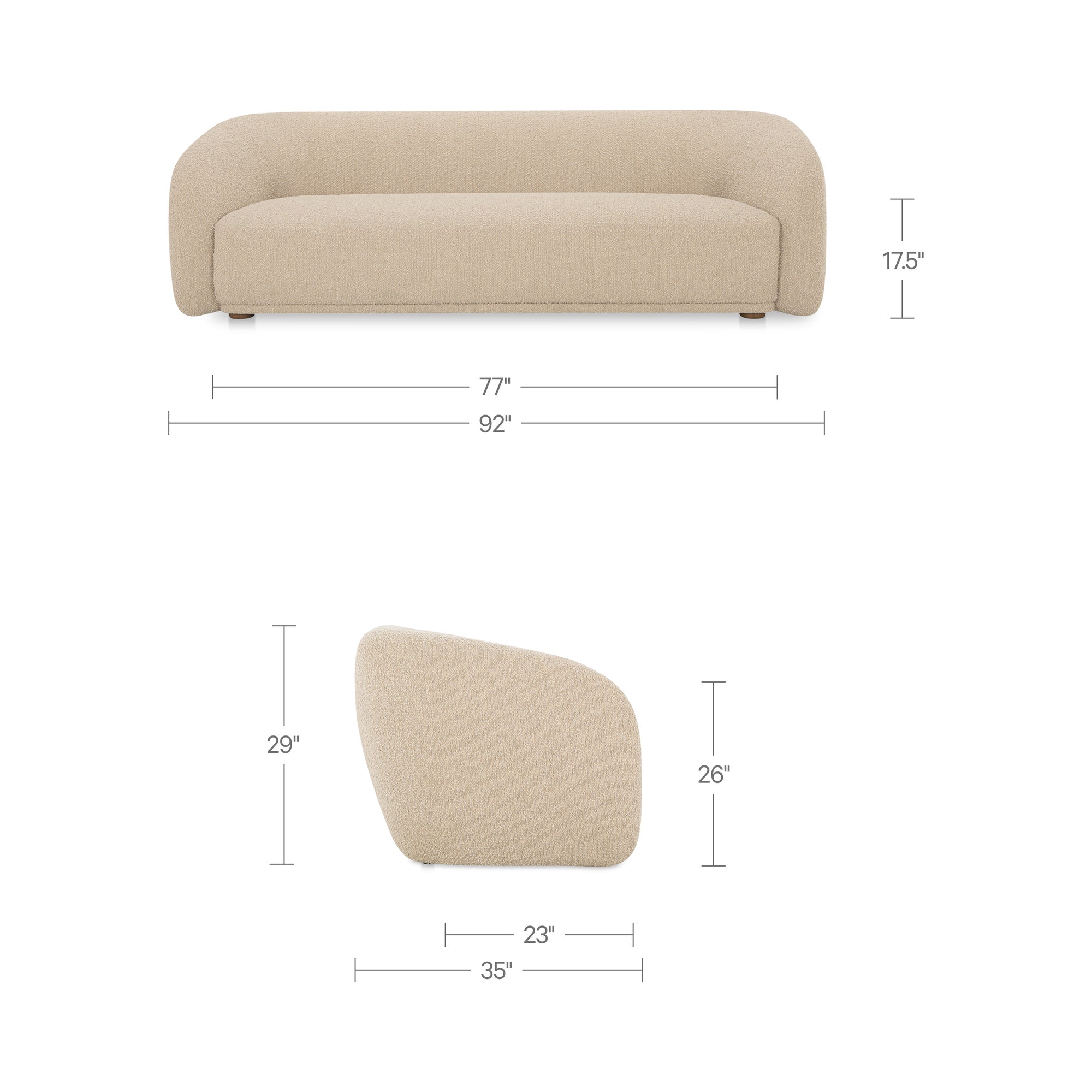 Faye Sofa Beige Boucle
