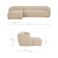 Faye Left Sectional Beige Boucle