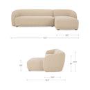 Faye Right Sectional Beige Boucle