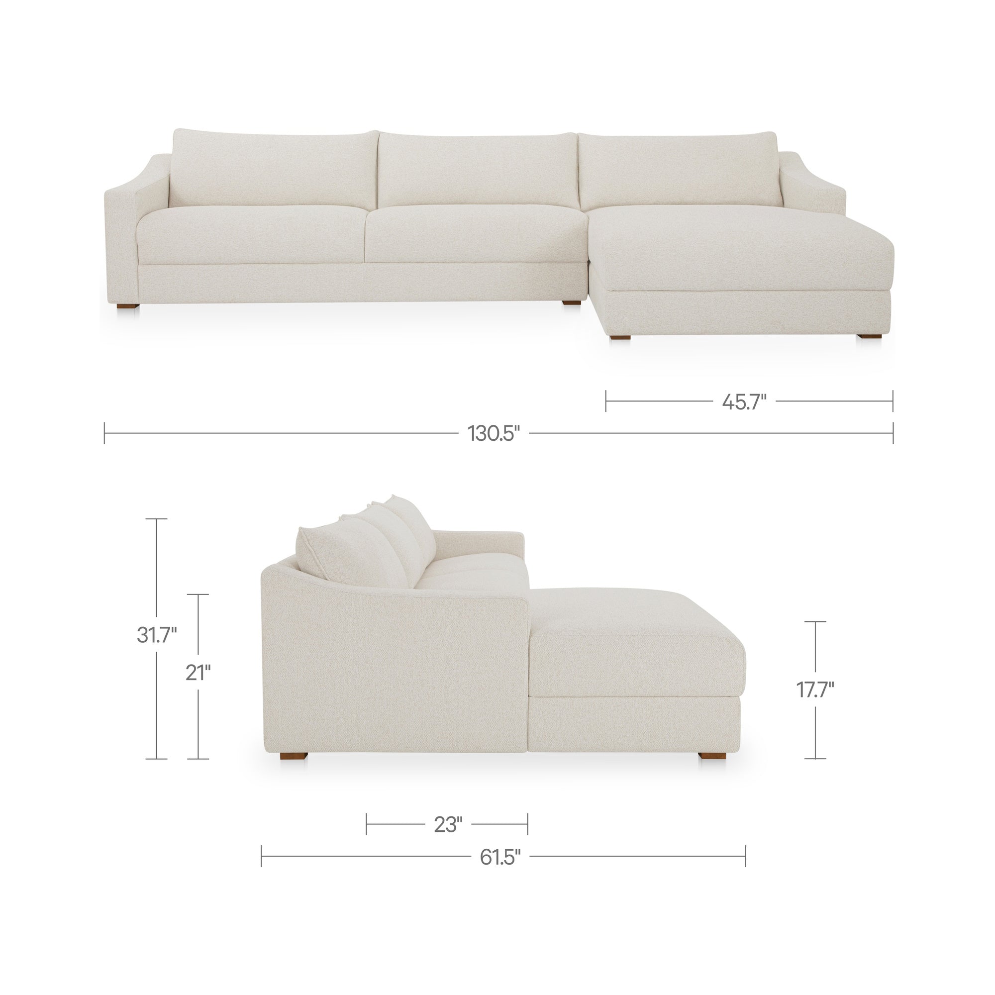 Farrow Sectional Flecked Oat Right