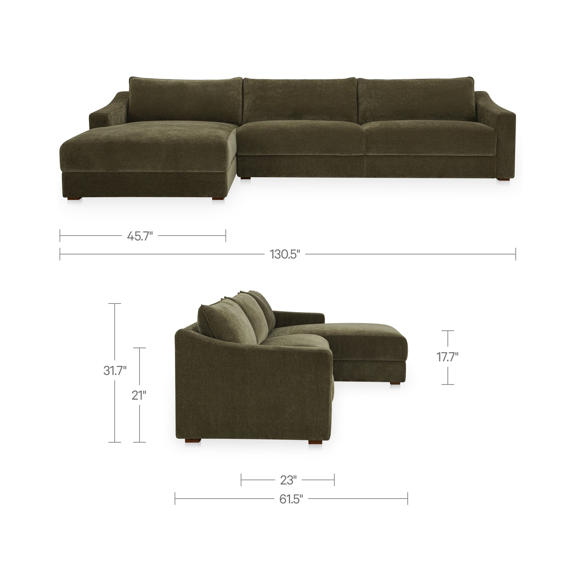 Farrow Sectional Cedar Green Left