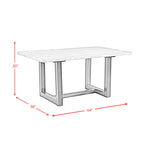 Felicia-Dining-Table-W/White-Marble-Top-Dark