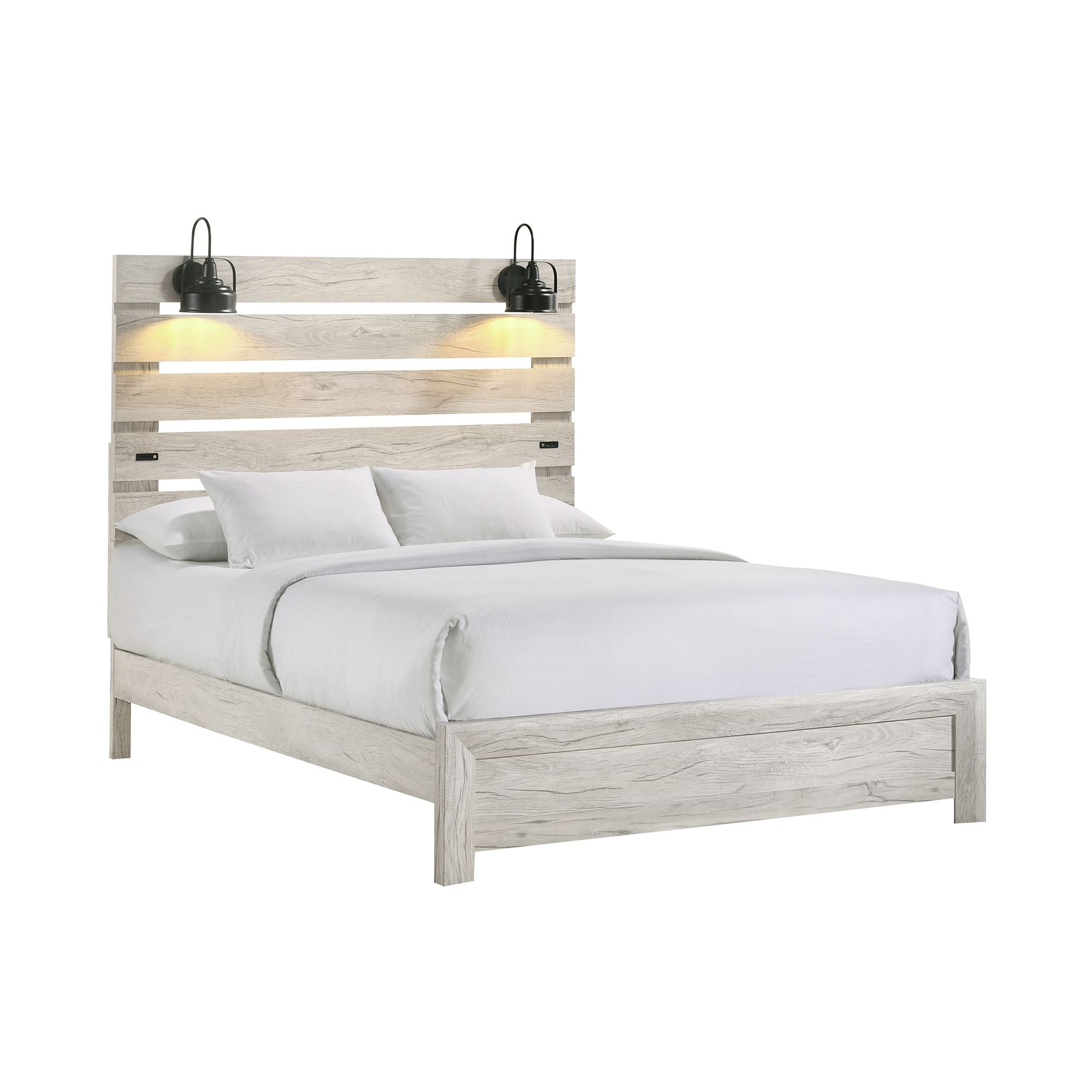 Fort-Worth-Full-Bed-with-Lights-&-USB-in-White