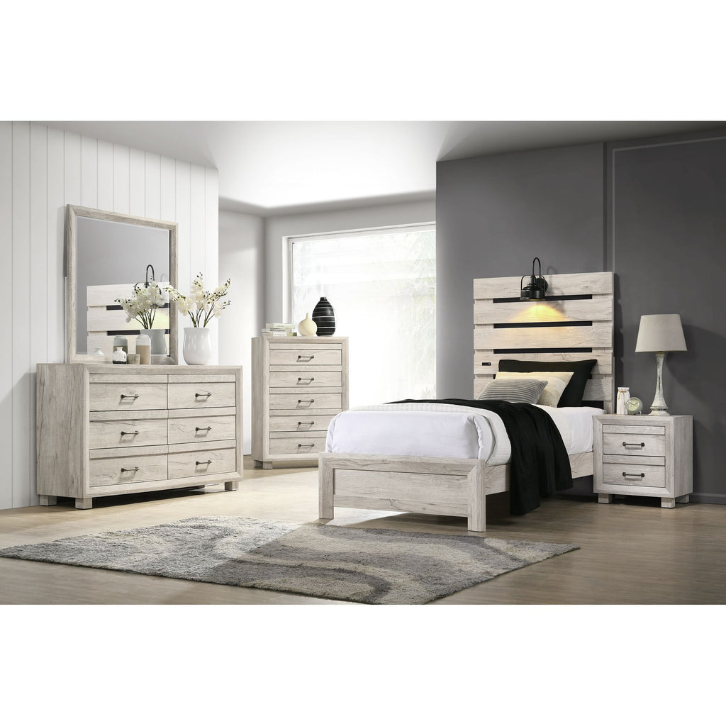 Fort-Worth-Twin-Bed-with-Lights-&-USB-in-White