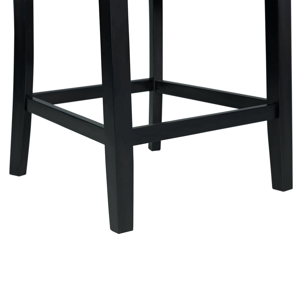 Beckley-5PC-Counter-Height-Dining-Set-in-Dark---Table-&-Four-Blue-Counter-Velvet-Chairs