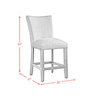 Francesca-Grey-Marble-Square-5PC-Counter-Height-Dining-Set-Table-&-Four-Grey-Velvet-Chairs