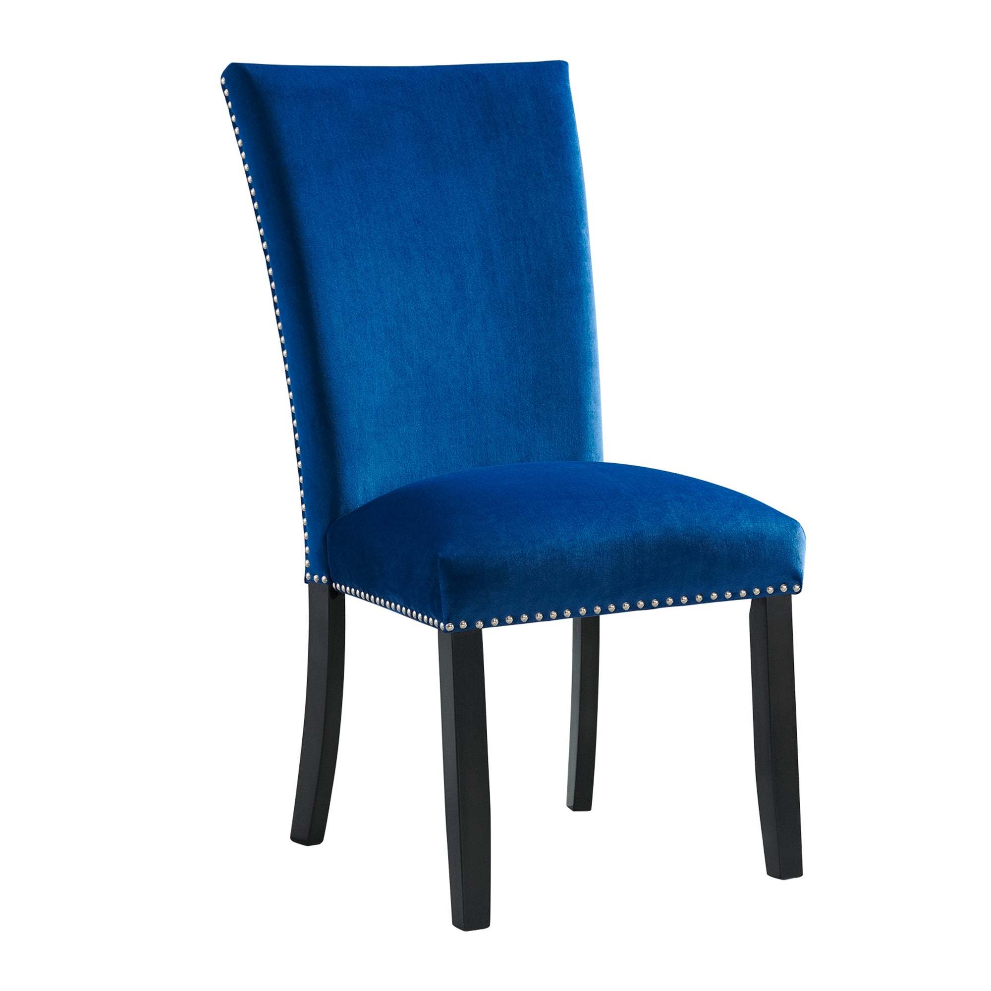 Beckley-5PC-Dining-Set-in-Dark---Table-&-Four-Blue-Velvet-Chairs