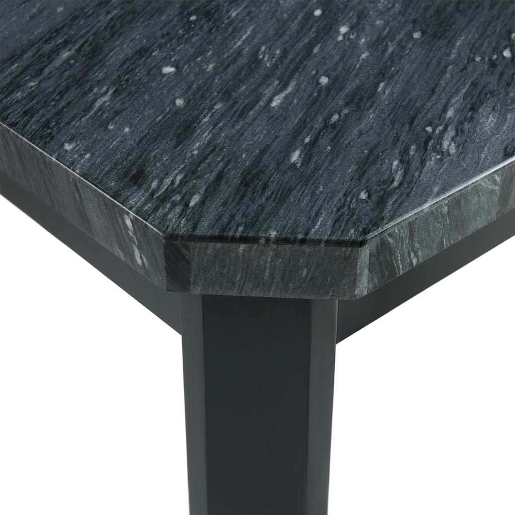 Francesca-Grey-Marble-Square-5PC-Counter-Height-Dining-Set-Table-&-Four-Black-PU-Chairs