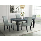 Francesca-Grey-Marble-Rectangular-5PC-Dining-Set-Table-&-Four-Grey-PU-Chairs