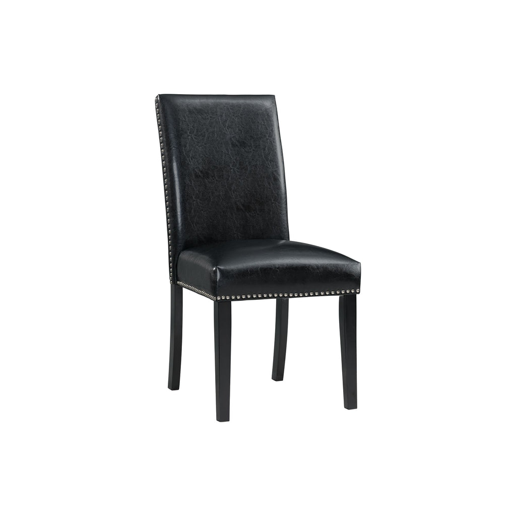Francesca-Grey-Marble-Rectangular-5PC-Dining-Set-Table-&-Four-Black-PU-Chairs