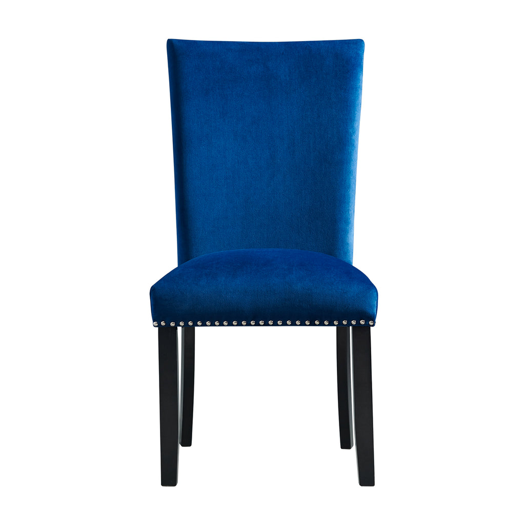 Francesca-Grey-Marble-Rectangular-5PC-Dining-Set-Table-&-Four-Blue-Velvet-Chairs