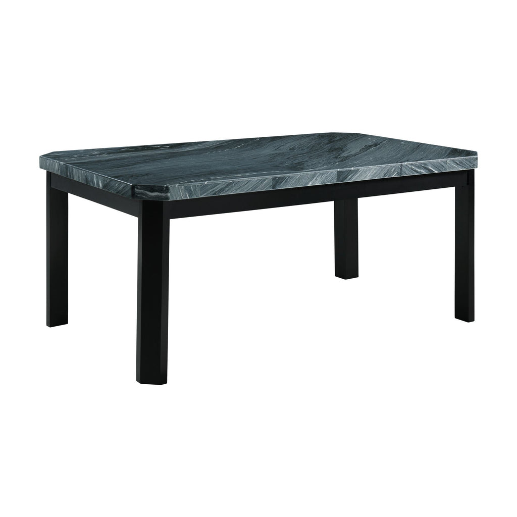 Francesca-Grey-Marble-Rectangular-5PC-Dining-Set-Table-&-Four-Grey-PU-Chairs